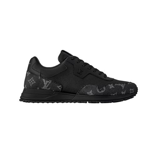 LOUIS VUITTON-1ADG6B 루이비통 블랙 송아지 가죽 모노그램 런 어웨이 스니커즈 남성용