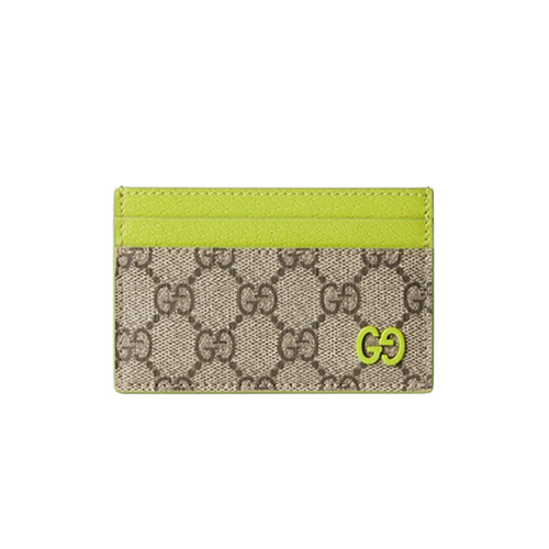 [스페셜오더]GUCCI-768248 9742 구찌 베이지/브라이트 그린 바이컬러 GG 카드 케이스