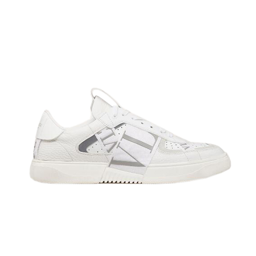 VALENTINO-TY2S0C58 발렌티노 화이트 송아지 가죽 & 패브릭 밴드 VL7N 스니커즈 남여공용