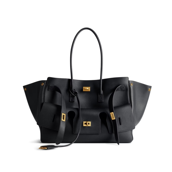 [스페셜오더]BALENCIAGA-발렌시아가 블랙 골드 벨 에어 미디엄 캐리 올 백 37cm - 8054812ABAV1000