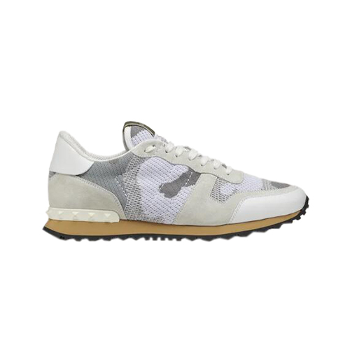 VALENTINO-WY2S0723 발렌티노 화이트 메쉬 패브릭 카무플라주 락러너 스니커즈 남성용