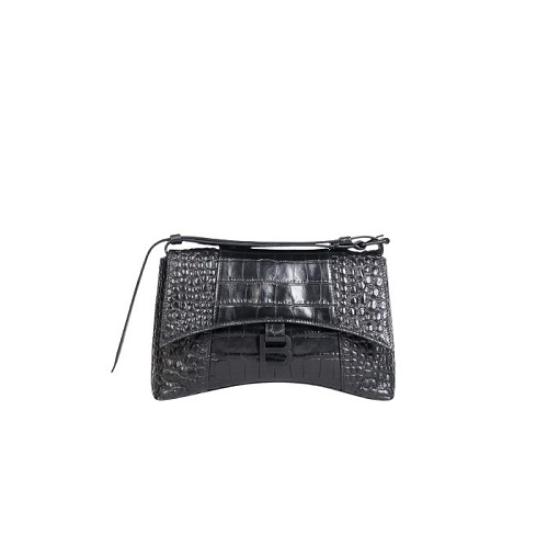 [스페셜오더]BALENCIAGA-671355 발렌시아가 블랙 크로커다일 엠보스드 다운타운 XS 숄더 백