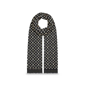 LOUIS VUITTON-M71037 루이비통 모노그램 블랙 듀오 스톨 여성용