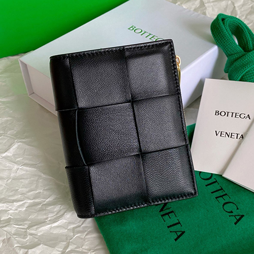 [스페셜오더]BOTTEGA VENETA-742698 보테가 베네타 블랙 스몰 카세트 폴더형 지갑