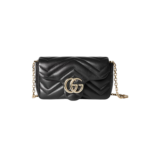 [스페셜오더]GUCCI-841290 1000 구찌 블랙 가죽 GG 마몽 미니 숄더백