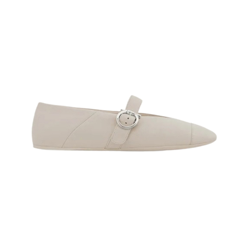 Ferragamo-01J947 페라가모 화이트 간치니 발레 플랫